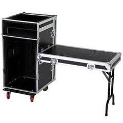 16 Space Pro Audio DJ Road Rack Case with Casters – 16U Pro Tour Grade Case HOT!