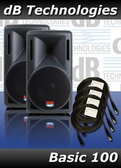 Pair of DB Technologies Basic 100 Speakers w XLR Cables