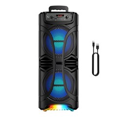6800W Dual 8 Inch Woofer Bluetooth Speaker System Portable Party Mic FM TWS USB