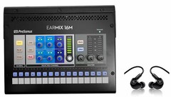 PRESONUS EarMix 16M 16×2 16-Ch AVB Personal Monitor Mixer+Mackie In-Ear Monitors