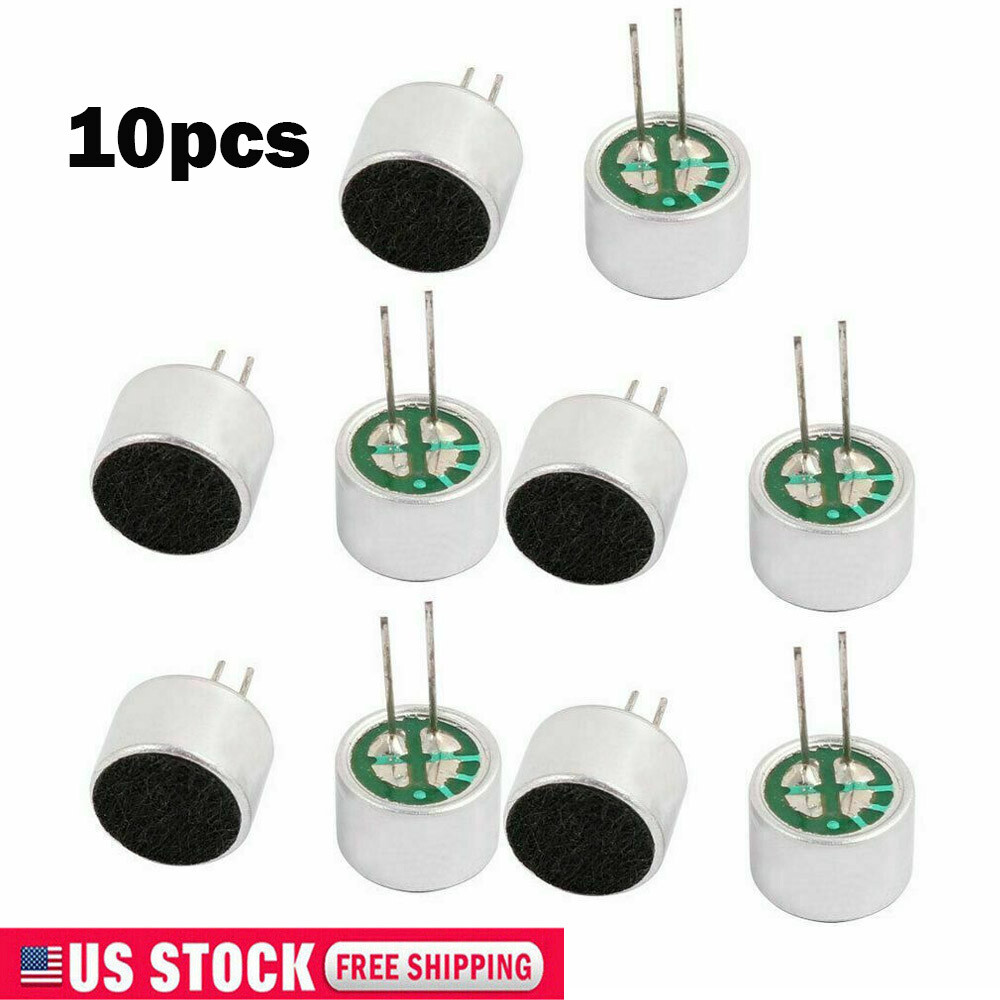 10X Electret Condenser Microphone Cylindrical High Sensitivity -30-44dB 9x7mm US
