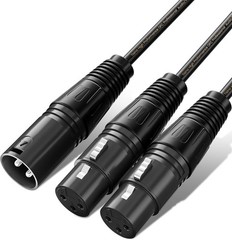 XLR Adapter Cable – 2 Female to 1 Male, Durable & Balanced Connection