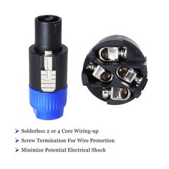 Blue Orange Speakon Connector – NL4FC NL8FC Compatible Neutrik Aduio Adapter End