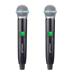 Audio UHF Wireless Microphone System 2CH Handheld Church Dynamic KaraoK Mic KTV