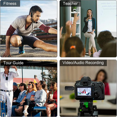 UHF Wireless Headset & Handheld Microphone 2-in-1, 160Ft Range, Rechargeable for