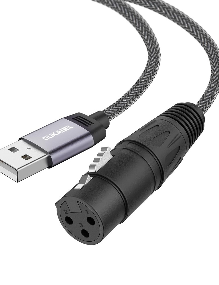 XLR to USB Adapter Microphone Cable for Recording with DAC Chip 6 FT Cord