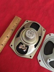 2 Odd Unbranded NOS Vintage Loud Speakers Round Oval Estate Find