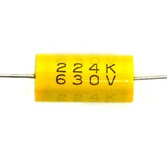 100pc MET Metallized polyester Capacitor 224 0.22uF 630V K ±10% Axial RoHS AID