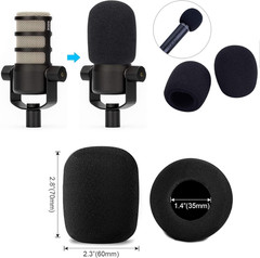 6 Pack Microphone Foam Windscreen Cover Black Handheld Mic Pop Filter Universal