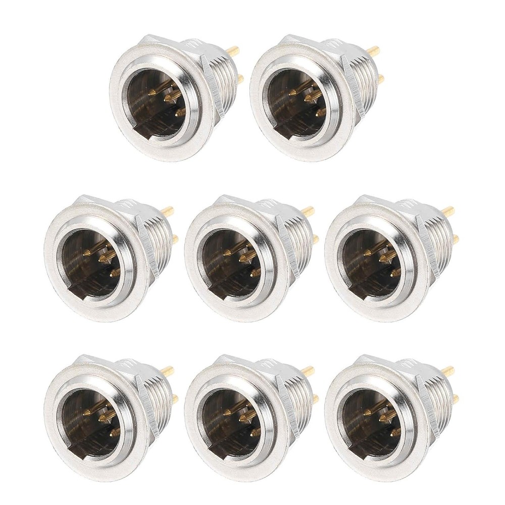 8PCS 5-Pin Male Mini XLR Connector TA4F Jack Adapter Plug Replacement Cable Ends
