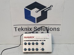 Nady Audio MM-242 4-Channel Stereo Mini Mixer with Power Supply. Uses 9v Battery