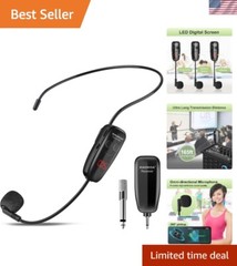 UHF Wireless Head Mic with Long Battery Life & USB Charging for Instructors