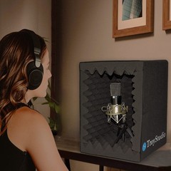 Portable Vocal Booth, Large Foldable Microphone Isolation Shield, Music Recor…