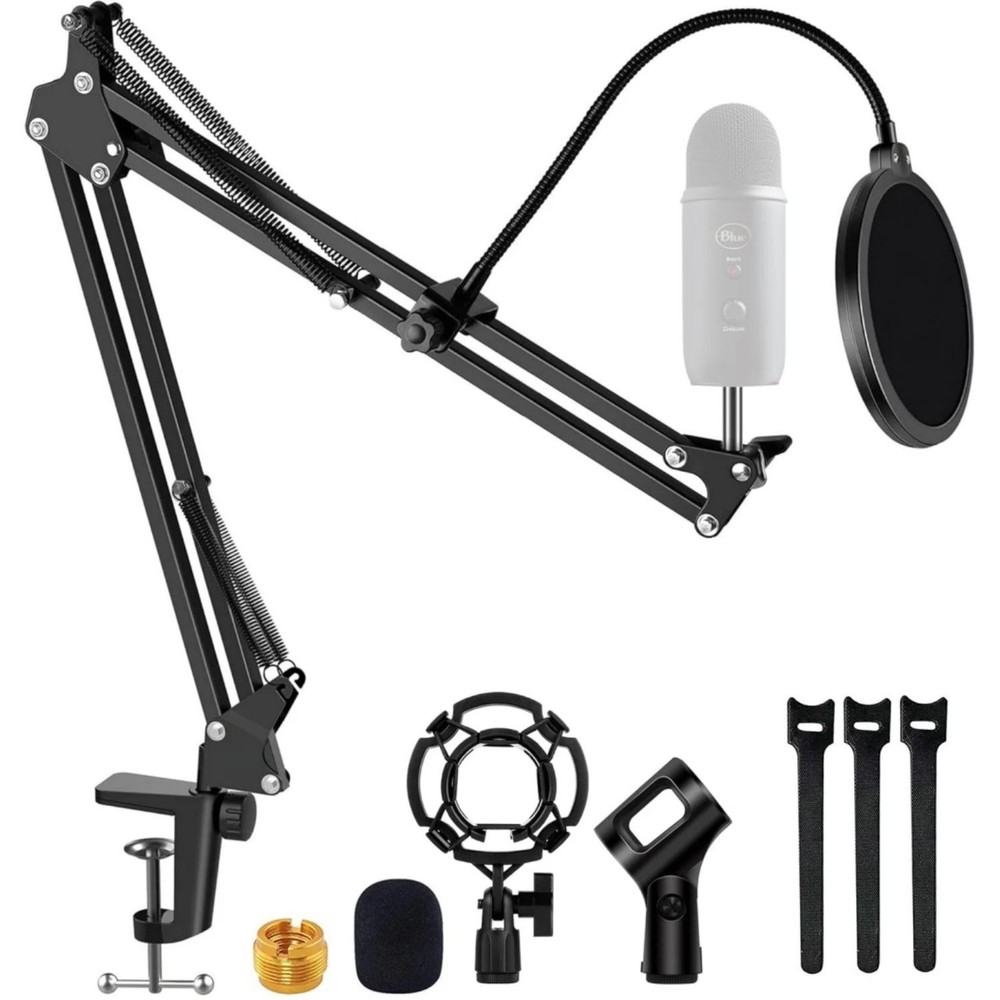 16″ Microphone Stand Mic Boom Arm for Blue Yeti HyperX QuadCast S Fifine K669B