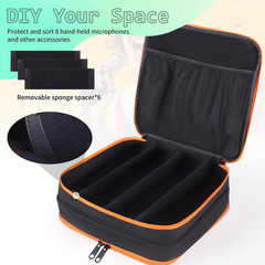 Microphone Case,Wireless Microphone Bag,Portable Storage Case,8 Slots Mic Carryi