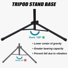 GLEAM Microphone Stand for Light less than 1 LB – Tripod, Black