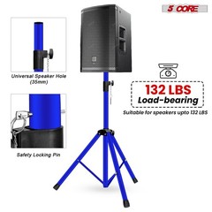 5 Core Pair Speaker Stands Height Adjustable 54″ PA DJ Tripod Studio Monitor