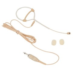 Beige Single Earhook Headset Mic Headworn Microphone 3.5mm 3 Pin 4 Pin XLR New