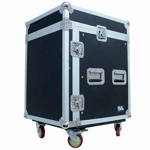 12 Space Rack Case with Slant Mixer Top and Casters – Amp Effect PA/DJ Pro Audio