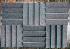 6 pc Acoustic soundproofing Foam *Slanted Tiles 2 x 12 x 12 (charcoal)