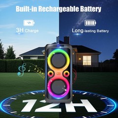 GCZ BT302 Dual 6.5″ 160W Party Speaker, Bluetooth 5.3 Wireless, 2.1-Channel