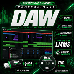 2026 LMMS DAW Music Production Studio USB/DVD Windows Mac Beat Maker MIDI VST