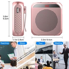 Portable Voice Amplifier for Teachers, 2200mAh Rechargeable Personal Black