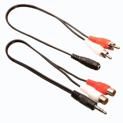 ZJKJHJY 3.5mm Female to 2 RCA Male Stereo Audio Y 320 millimeters, Black