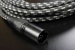 7 Pin XLR 20ft Female Male Vacuum Tube Microphone 20′ Cable Cord Black Tweed Mic