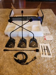 Pyle VHF 8 Channel Wireless Desktop Microphone Receiver System (missing 1 mic)