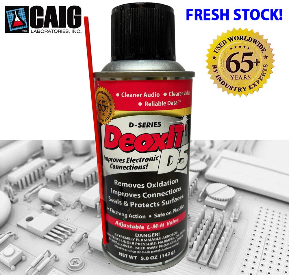 DeoxIT D5S-6-LMH can, LMH Spray Valve, 5% Solution, 5 oz FRESH STOCK CAIG LABS