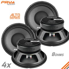 4x PRV Audio 10W650A Midbass ALTO PRO Audio 10″ Speakers 8 Ohm 650 Watts Woofer
