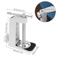 White C Shape Table Mounting Clamp for Microphone Suspension Boom Scissor Arm