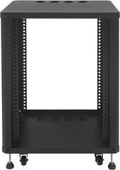 19“ 15U AV Equipment Rack w/ Caster Wheels Universal Network & Stereo Stand