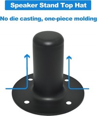 Black Speaker Pole Mount Bracket Heavy Duty Iron 2 Pack for PA DJ Karaoke
