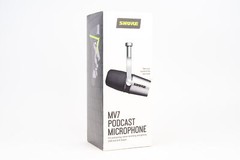 Shure MV7 Silver Podcast Microphone USB and XLR Output NEW IN BOX V25