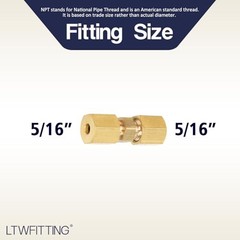 5/16-Inch OD Compression Union,Brass Compression Fitting(Pack of) 5/16″ OD 10