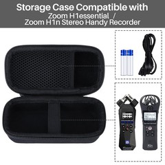 Storage Case for Zoom H1n H1 Essential Stereo Handy Recorder Black