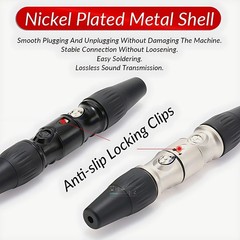 XLR Cannon Microphone Audio Connector Balanced Plug 3Pin Male Female Plug Socket