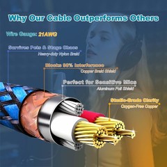 Professional 6FT XLR Male to Female Microphone Cable, Dual 6 Feet 1-Pack