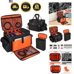 DJ Microphone Case Gig Bag with Storage for Wireless Mics Cables Accessories