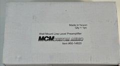 MCM Custom Audio Stereo Line Pre-Amplifier Model 50-14820 Line Level With Box