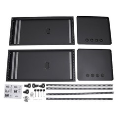 22U Black Rolling DJ Mixer Stand with Wheels for Audio Video Mounting US NEW!