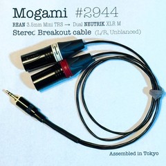 Mogami 2944 1/4″ or 3.5mm TRS Stereo to Dual XLR Male Breakout Neutrik Rean