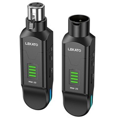 LEKATO MW-20 Wireless Mic Transmitter Receiver XLR 2.4GHz, 48V Phantom Power