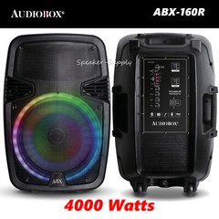 AudioBox 15″ PA Party Speaker w/ LED Lights USB TF FM AUX Bluetooth Radio 4000W