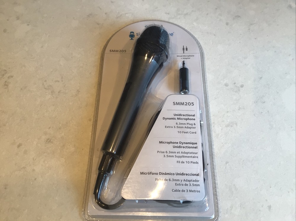 New The Singing Machine SMM205 Unidirectional Dynamic Microphone 6.3 & 3.5mm #SH