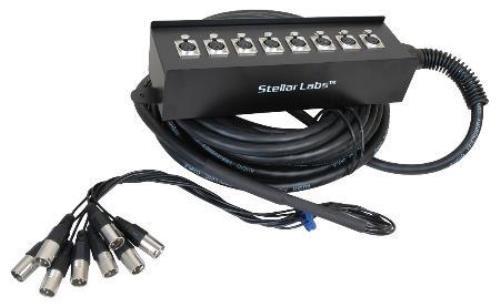 NEW 8 Ch Cable Snake 32′ ft Eight Channel PA System DJ Gear Wire Cords Input XLR