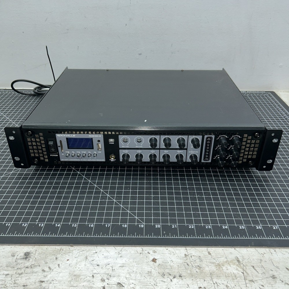 Rockville RCS180-6 180 Watt 6 Zone 70v Commercial/Restaurant Amplifier/Bluetooth