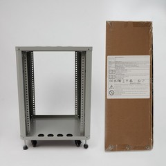 15U Component Rack Cabinet DJ Equipment Cabinet for Audio Video w/ Feet&Wheels